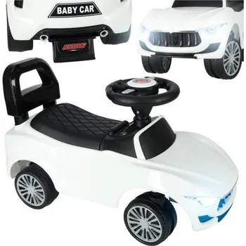 Dětské vozidlo Bíle odrážedlo se zvukem a světly