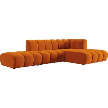 Pohovka Micadoni Sametová rohová pohovka Lupine 294 cm, pravá