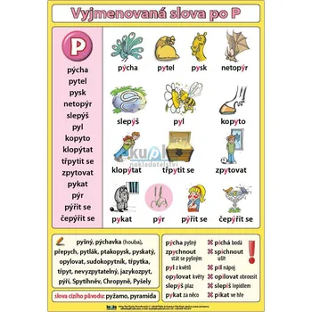 Český jazyk Vyjmenovaná slova po P XL (100x70 cm)