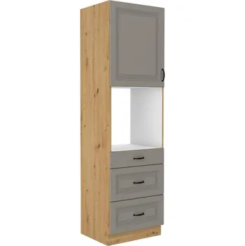 Šatní skříň LEMPERT Skříň pro troubu STELLA 23 (60 cm) claygrey / dub artisan