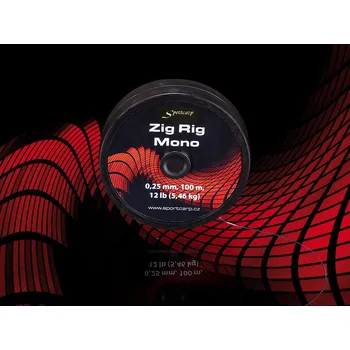 Sportcarp rybářský vlasec Zig Rig Mono 100 m Varianta: ø 0,25 mm 12 lb 5,46 kg