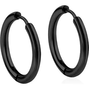 Náušnice Náušnice kruhy z chirurgické oceli - černá,18mm
