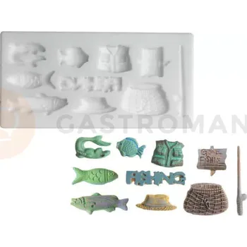 Kuchyňská sůl Silikonová forma na cukrovou hmotu ve tvaru rybářských prvků - SLK313, 29x20 mm | SILIKOMART, SugarFlex