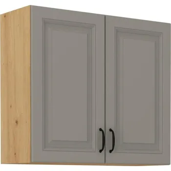 Kuchyňská skříňka LEMPERT Horní skříňka STELLA 12 (80 / 72 cm) claygrey / dub artisan