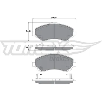 Brzdová destička Sada brzdových destiček, kotoučová brzda TOMEX Brakes 17-67