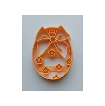 Velikonoční dekorace Vykrajovátko velikonoční - Vajíčko zdobené s mašlí