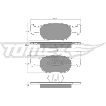 Brzdová destička Sada brzdových destiček, kotoučová brzda TOMEX Brakes 10-71