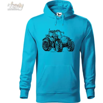Dámská mikina Mikina - Traktor Lamborghini Barva: Modrá - tyrkysová (44), Velikost: L, Střih: Pánské