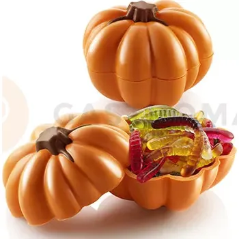 Čokoládová tyčinka Sada tepelně tvarovatelných forem na čokoládu, dýně 3D - 138x103 mm | SILIKOMART, Pumpkin