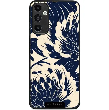 Lesklý kryt Mobiwear Glossy - Samsung Galaxy A05s - GA40G Modré a béžové květy (Prémiové lesklé pouzdro, obal, kryt Mobiwear Glossy na mobil Samsung Galaxy A05s - GA40G Modré a béžové květy, materiál Plast + TPU silikon - krytí po všech stranách,)