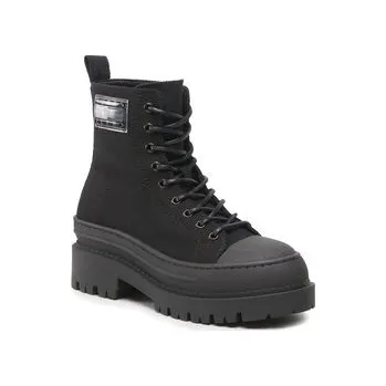 Dámská zimní obuv Kotníková obuv Tommy Hilfiger Tjw Foxing Canvas EN0EN02216 Černá 38