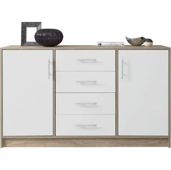 Komoda MEBLAR Komoda SIMONA dub sonoma / bílý lux - 140 / 84 / 40 cm