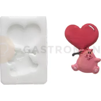 Kuchyňská sůl Silikonová forma na cukrovou hmotu ve tvaru zamilovaného prasete - SLK253, 30x58 mm | SILIKOMART, SugarFlex