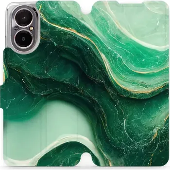 Pouzdro na mobilní telefon Flipové pouzdro Mobiwear - Realme C67 - VP38S Zelený mramor (Knížkové flip pouzdro, obal, kryt na mobil Realme C67 - VP38S Zelený mramor, materiál Umělá kůže + TPU - ochrana 360°, stojánek, silikonová vanička, magnetické zavírání)