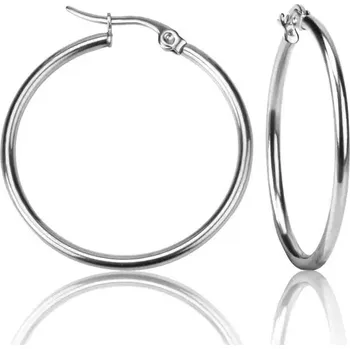 Náušnice Kruhové náušnice z chirurgické oceli - Stříbrná,10mm