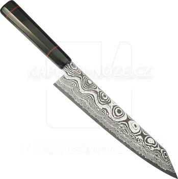 Kuchyňský nůž Kanetsune Namishibuki Kiritsuke-Gyutou 210mm Damascus s Pouzdrem