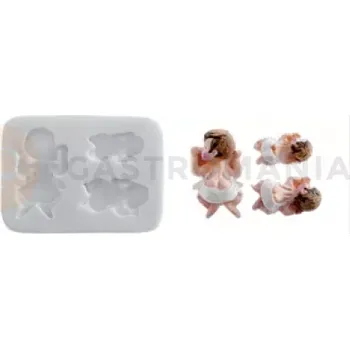 Kuchyňská sůl Silikonová forma na cukrovou hmotu ve tvaru spících dětí - SLK 409 , 10x15 mm | SILIKOMART, SugarFlex