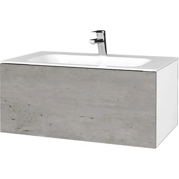 Koupelnový nábytek Dřevojas Umyvadlová skříňka VARIANTE SZZ 80 pro umyvadlo Finion - N01 Bílá lesk / D24 Ohio