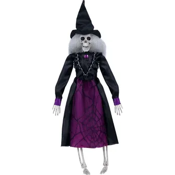 Karnevalový doplněk Závěsná dekorace kostra čarodějnice 40 cm