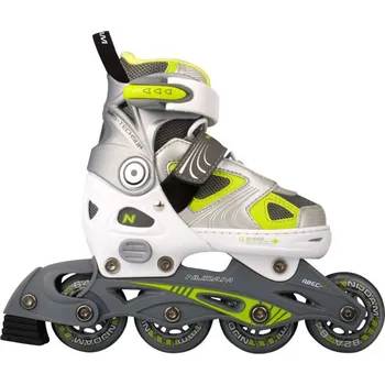 Kolečkové brusle NIJDAM Junior SB dětské kolečkové brusle, nastavitelné - bílá - limetk