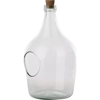Váza Skleněné terárium demižon otevřený z recyklovaného skla, 5l