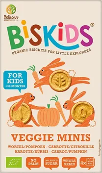 Belkorn BISkids dětské celozrnné mini sušenky s mrkví a dýní BIO 120 g