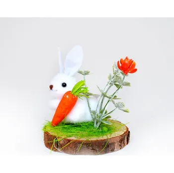 Velikonoční dekorace Velikonoční zajíček, bílý, 7 cm