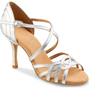 Dámská sálová obuv Rummos,Dámská obuv na latinu GAIA/60RR, stříbrná kůže 39