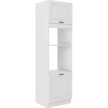 Šatní skříň LEMPERT Skříň pro troubu a mikrovlnnou troubu STELLA 48 (60 cm) bílý mat / bílá