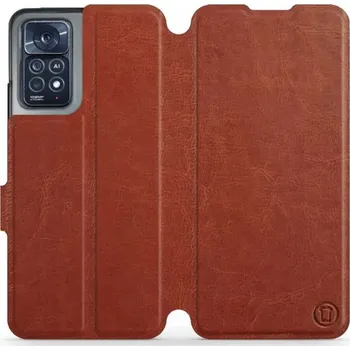 Pouzdro na mobilní telefon Flipové pouzdro Mobiwear - Xiaomi Note 12 Pro 4G - Hnědé a šedé (Knížkové flip pouzdro, obal, kryt na mobil Xiaomi Note 12 Pro 4G - Hnědé a šedé, materiál Umělá kůže + TPU - ochrana 360°, stojánek, silikonová vanička, magnetické zavírání)