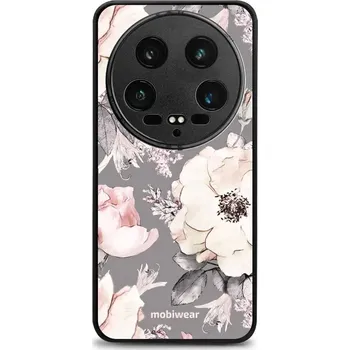 Pouzdro na mobilní telefon Lesklý kryt Mobiwear Glossy - Xiaomi 14 Ultra 5G - G034G - Květy na šedém pozadí (Prémiové lesklé pouzdro, obal, kryt Mobiwear Glossy na mobil Xiaomi 14 Ultra 5G - G034G - Květy na šedém pozadí, materiál Plast + TPU silikon - krytí po všech stranách,)