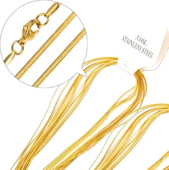 Náhrdelník Ocelový hypoalergenní náhrdelník - Zlato,2mm x 55cm