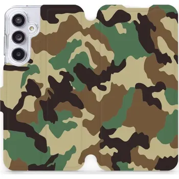 Pouzdro na mobilní telefon Flipové pouzdro Mobiwear - Samsung Galaxy A55 5G - V111P Maskáče (Knížkové flip pouzdro, obal, kryt na mobil Samsung Galaxy A55 5G - V111P Maskáče, materiál Umělá kůže + TPU - ochrana 360°, stojánek, silikonová vanička, magnetické zavírání)