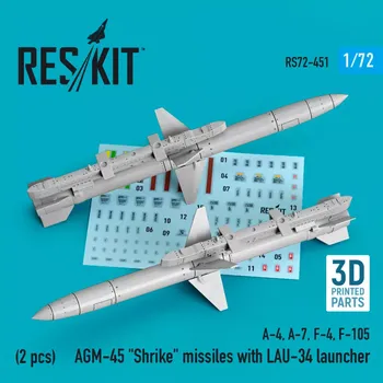 Plastikový model Reskit 1/72 AGM-45 'Shrike' missiles w/ LAU-34 launcher
