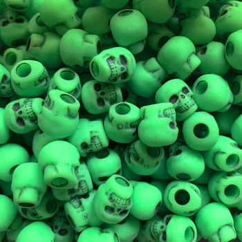 Korálek Plastový korálek lebka antická limetková - Barva Limetková 1180-060A