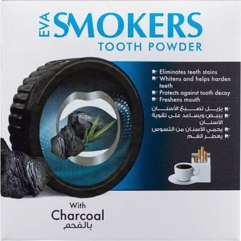 Přípravek na bělení zubů EVA Cosmetics Smokers Tooth Powder With Charcoal bělicí zubní pudr s aktivním uhlím 40 g
