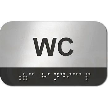 Samolepící etiketa CEDULKA NA DVEŘE PRO NEVIDOMÉ (Braillovo písmo) - WC - 100x60 mm