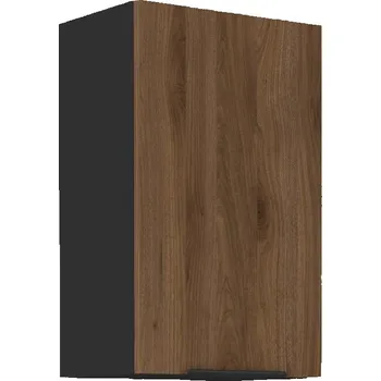 Kuchyňská skříňka LEMPERT Horní skříňka MONY 32 (45 / 72 cm) - černá / ořech