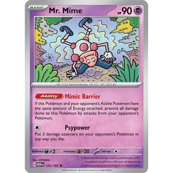 Sběratelská karetní hra Mr.Mime 122/165 - Holo Stav karty: Near Mint