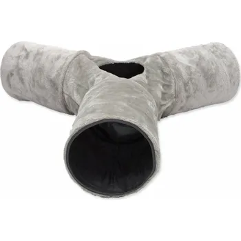 Magic cat Tunel plyš tvar Y šustící šedý 80x80x25cm