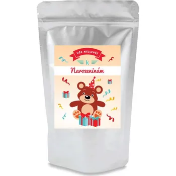 Dárkový potravinový koš LIPOO ČAJOVÍ MEDVÍDCI XXL DÁRKOVÝ VŠE NEJLEPŠÍ K NAROZENINÁM 1KG