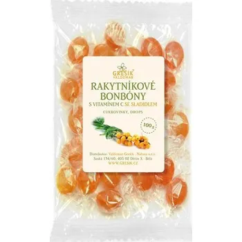 Bonbon Rakytníkové bonbóny s vitamínem C se sladidlem 100 g - Valdemar Grešík (Cukrovinky, Drops)