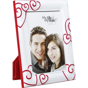 Digitální fotorámeček Rámeček 13x18cm ZEP kovový VALENTINA bílo-červený 8020912021520
