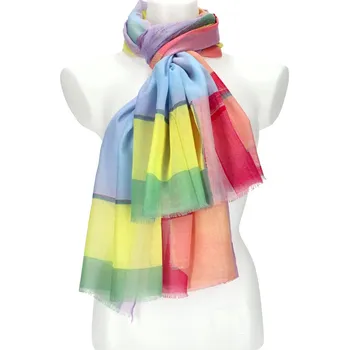 Šála Letní dámský barevný šátek 180x90 cm žlutá