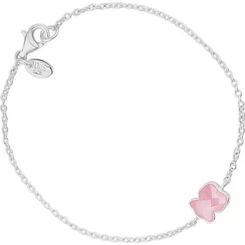 Náramek Tous Jemný stříbrný náramek s růžovým medvídkem 1000149500 + 2 měsíce na vrácení zboží