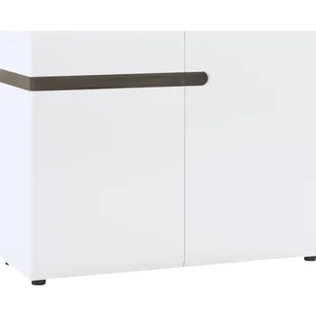 Komoda Komoda, bílá extra vysoký lesk HG / dub sonoma truflový, LYNATET TYP 35