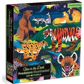 Puzzle Mudpuppy Puzzle Predátoři - svítí ve tmě 500 dílků