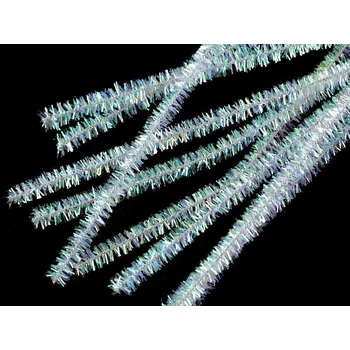 Hobby drát Chlupaté drátky bílé lurex č.20