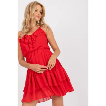 Dámské šaty Och Bella Šifonové šaty Caitir červené Velikost: UNI