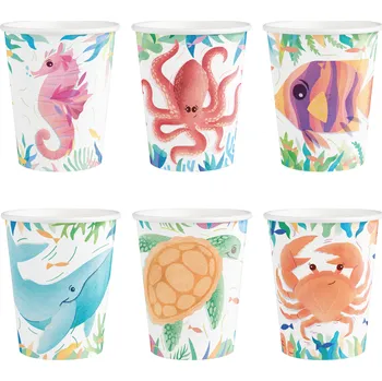 Party nádobí Party Pal Papírové kelímky Mořští živočichové 6 ks
